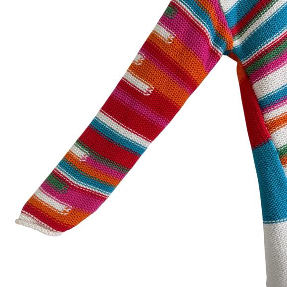 Zaket & Plover 100% Cotton Multicolor Striped Knit Sweater Colorful Small - Picture 4 of 14